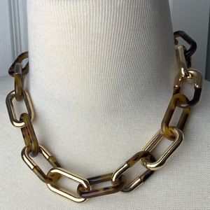 Ann Taylor Tortoise and Gold Link Necklace 16+2”